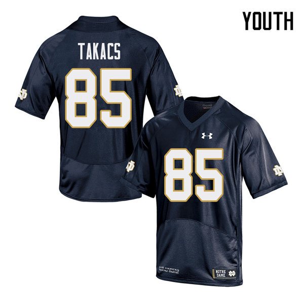 Youth #85 George Takacs Notre Dame Fighting Irish College Football Jerseys Sale-Navy